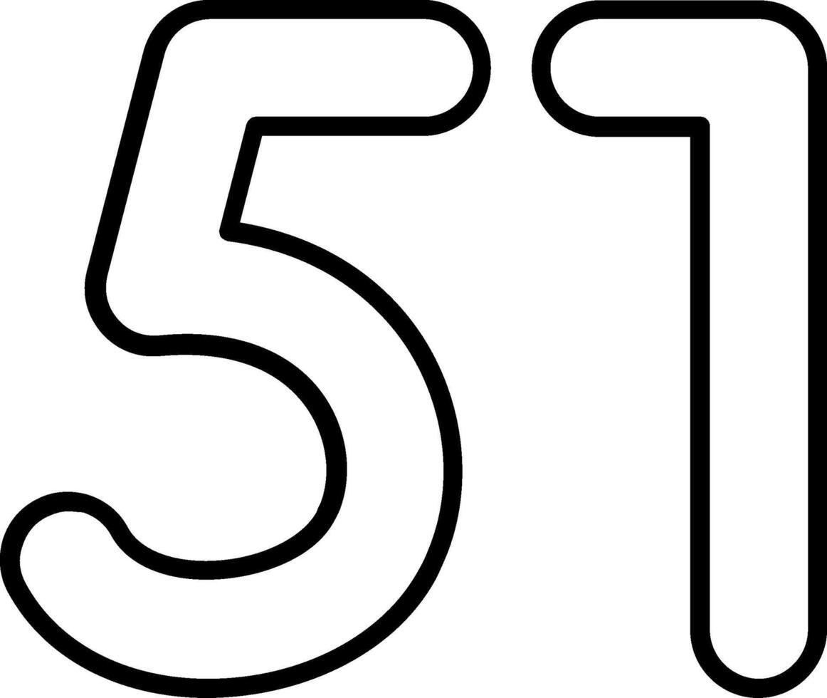 Fifty one Line Icon vector
