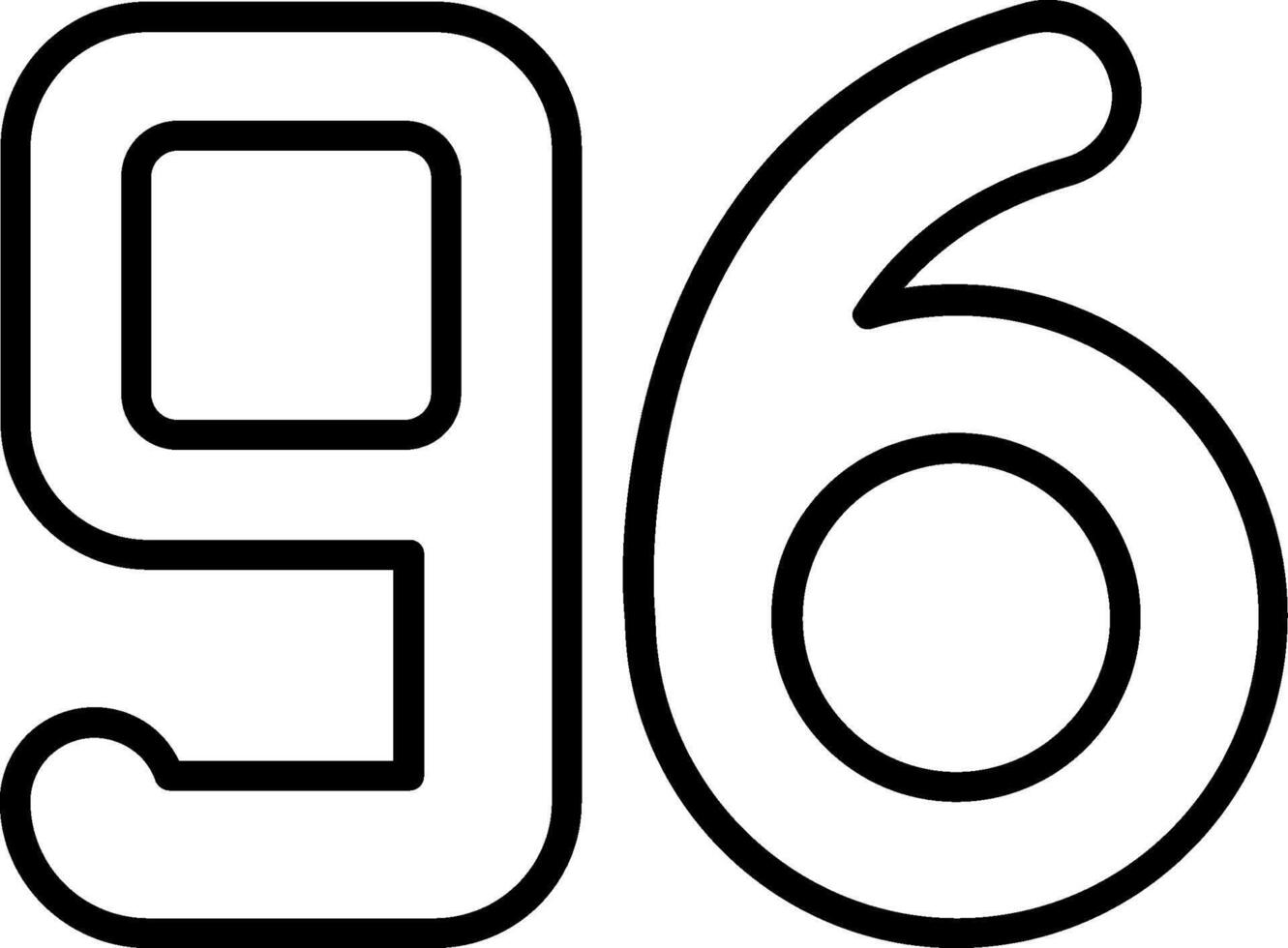 Ninety six Line Icon vector