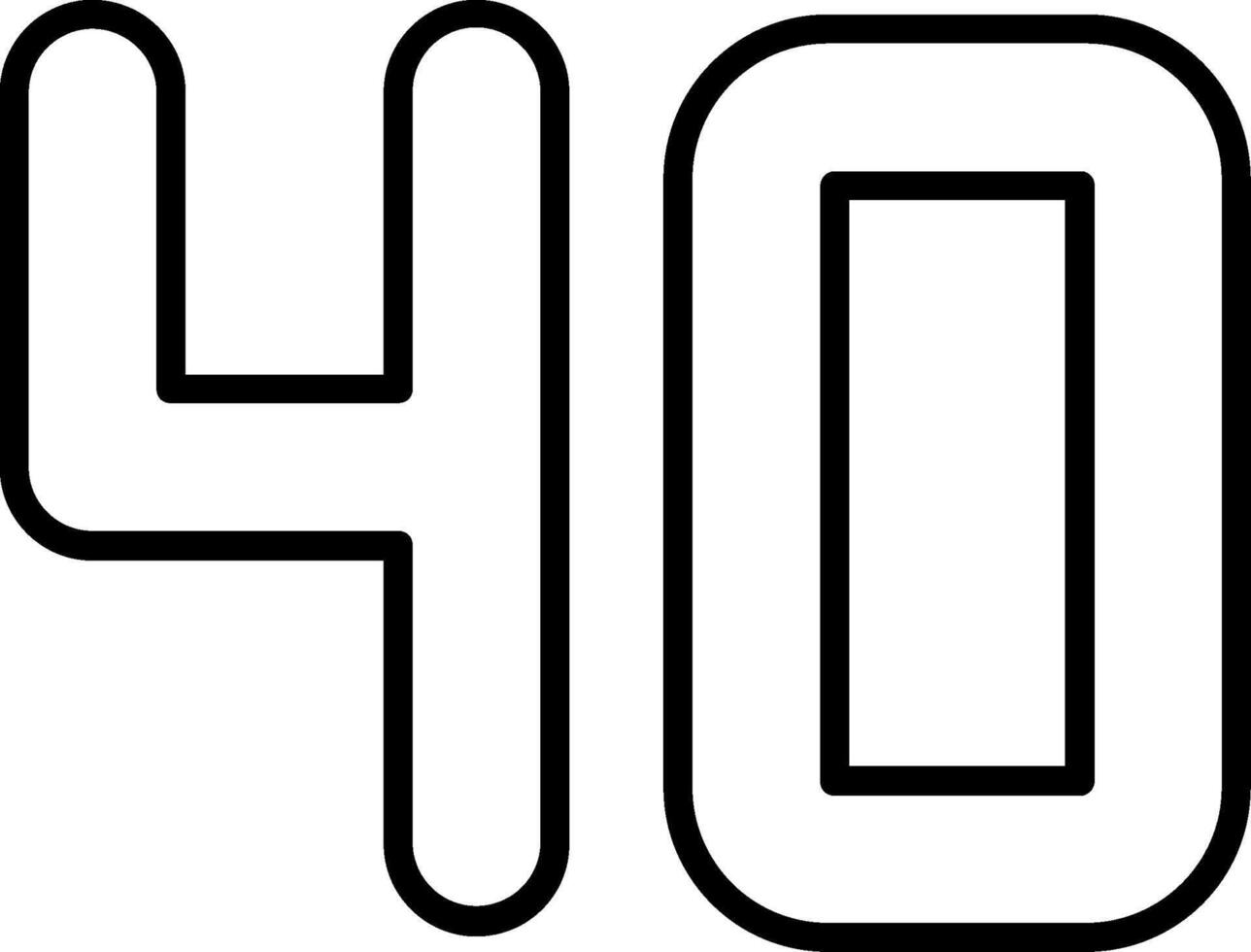 Forty Line Icon vector