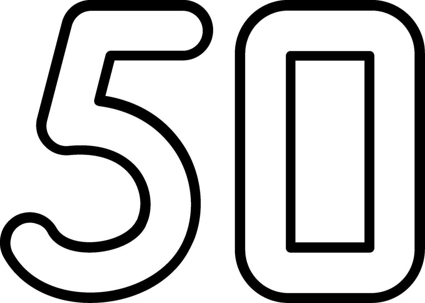 Fifty Line Icon vector