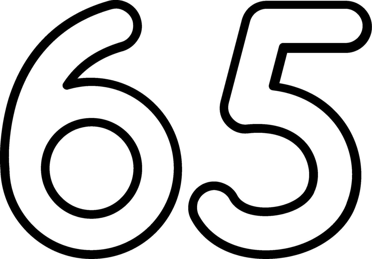 Sixty five Line Icon vector