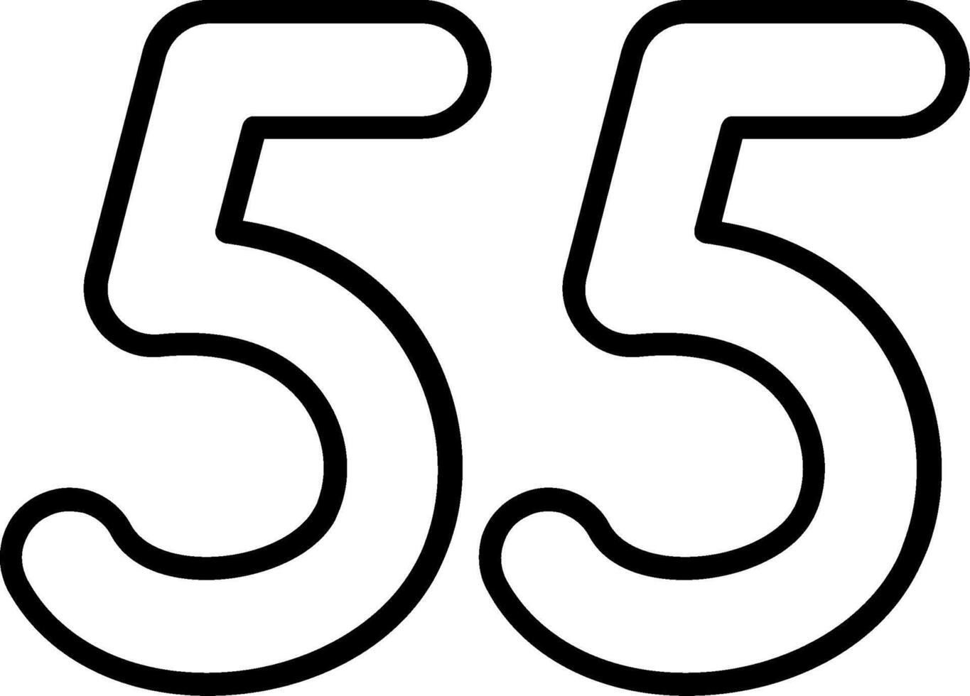 Fifty five Line Icon vector