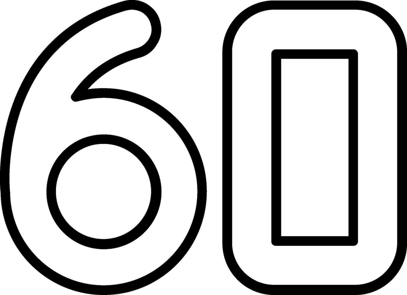 Sixty Line Icon vector