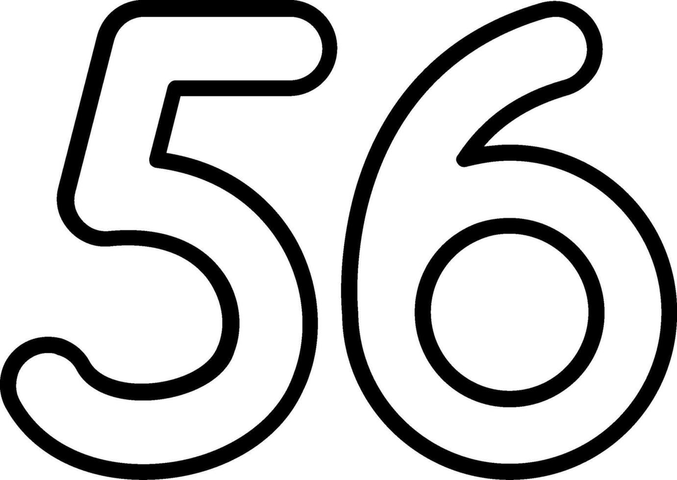 Fifty six Line Icon vector