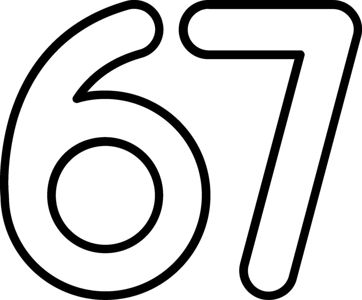 Sixty seven Line Icon vector
