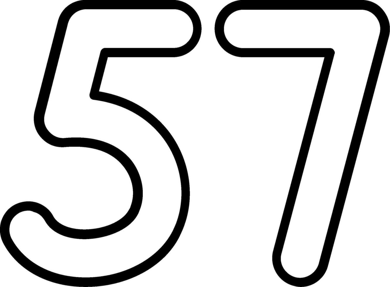 Fifty seven Line Icon vector