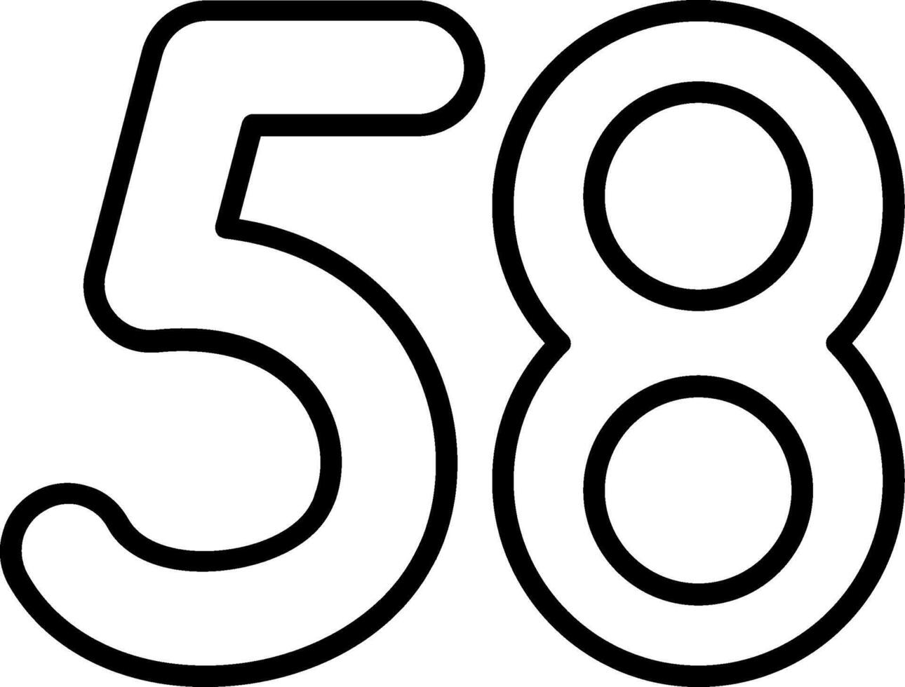 Fifty eight Line Icon vector