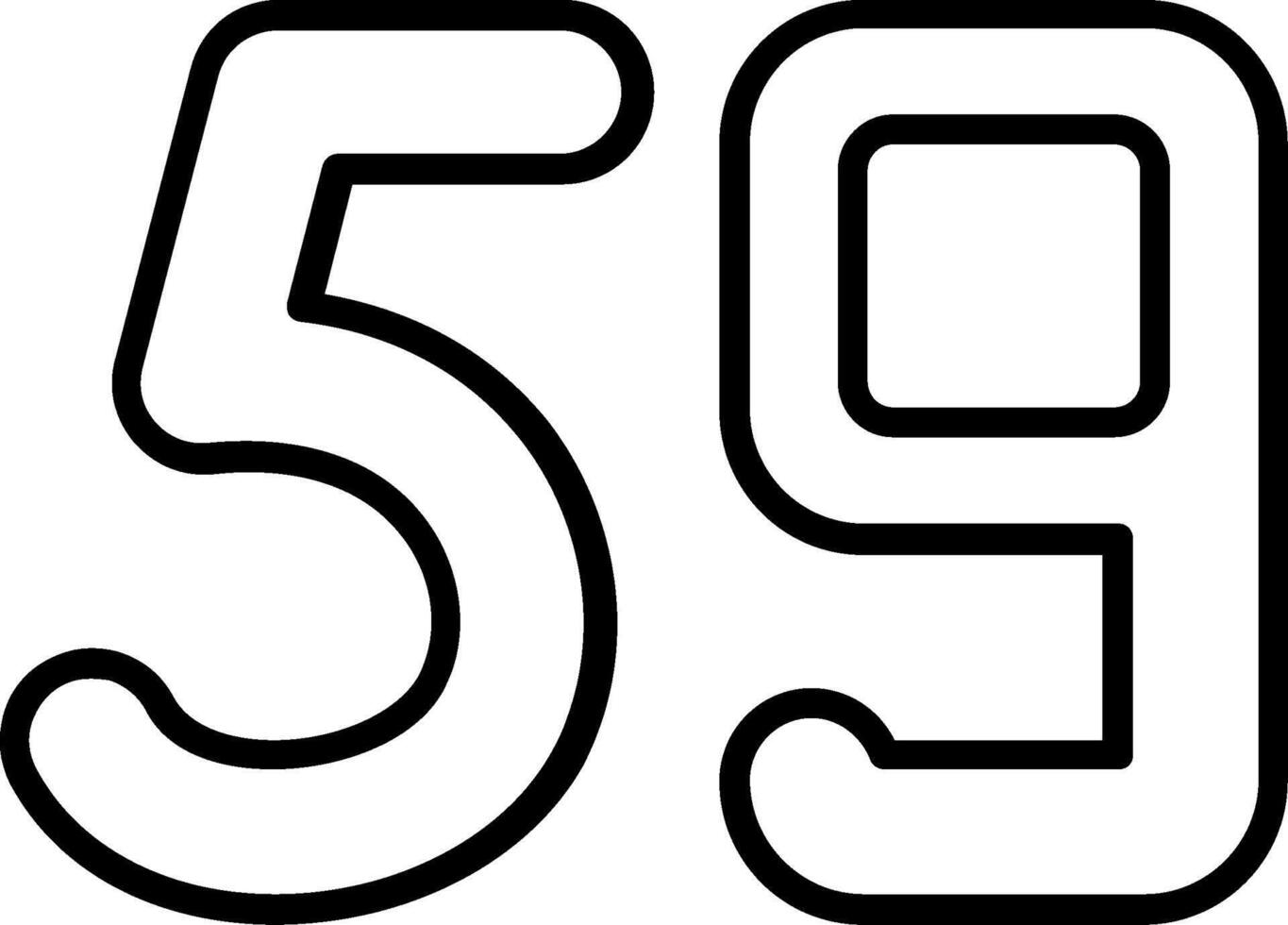 Fifty nine Line Icon vector