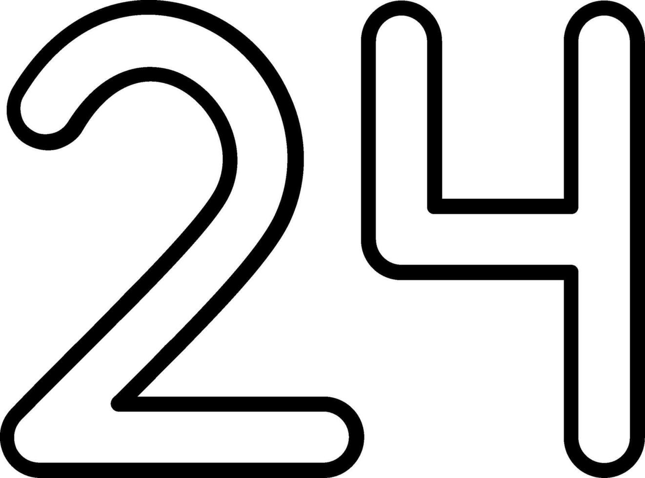 Twenty four Line Icon vector