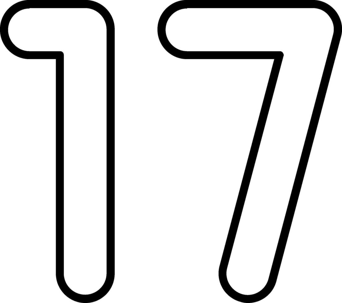 Seventeen Line Icon vector