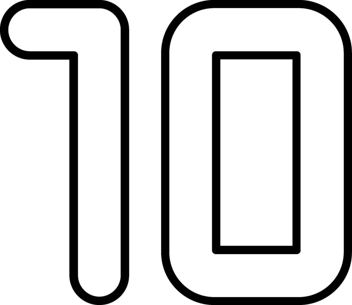 Ten Line Icon vector