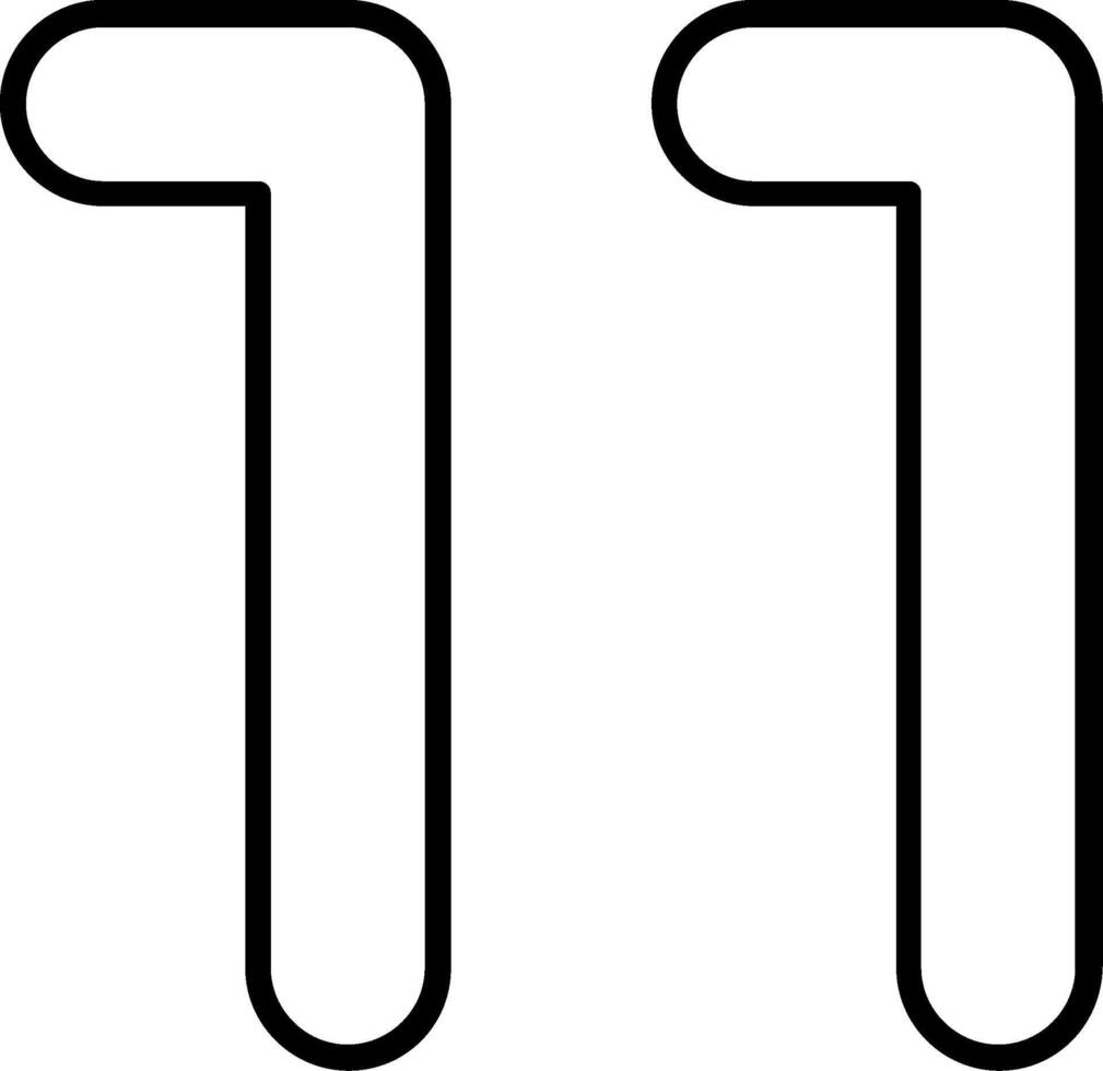 Eleven Line Icon vector