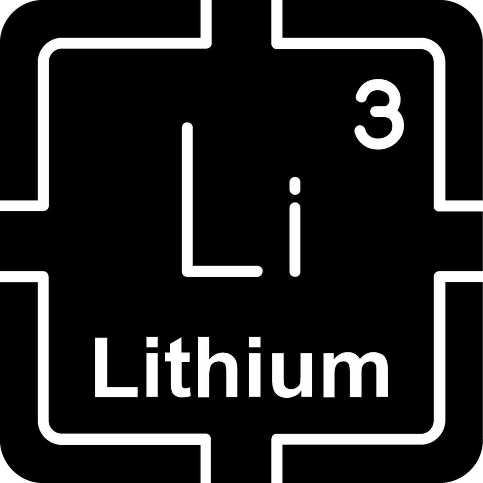 Lithium Glyph Icon vector
