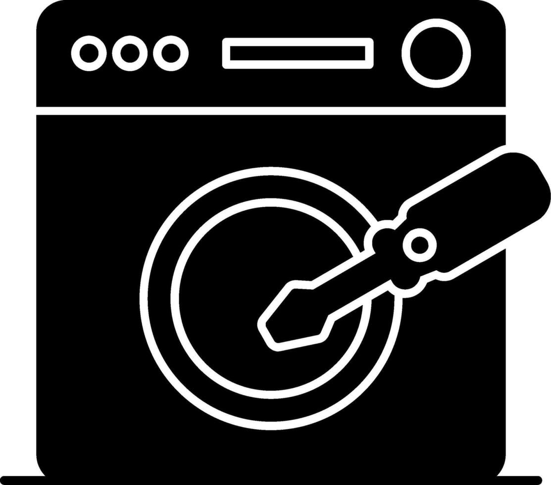 Washing Machine Repair Glyph Icon vector