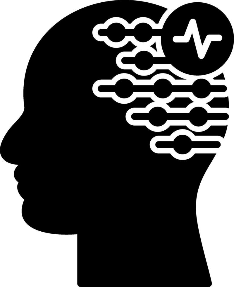 Electroencephalogram Glyph Icon vector