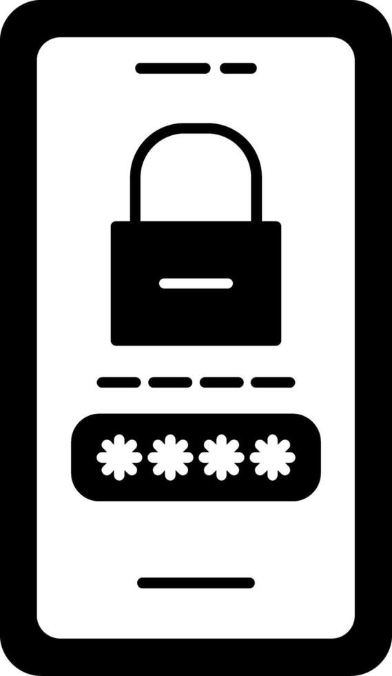 Password Lock Glyph Icon vector