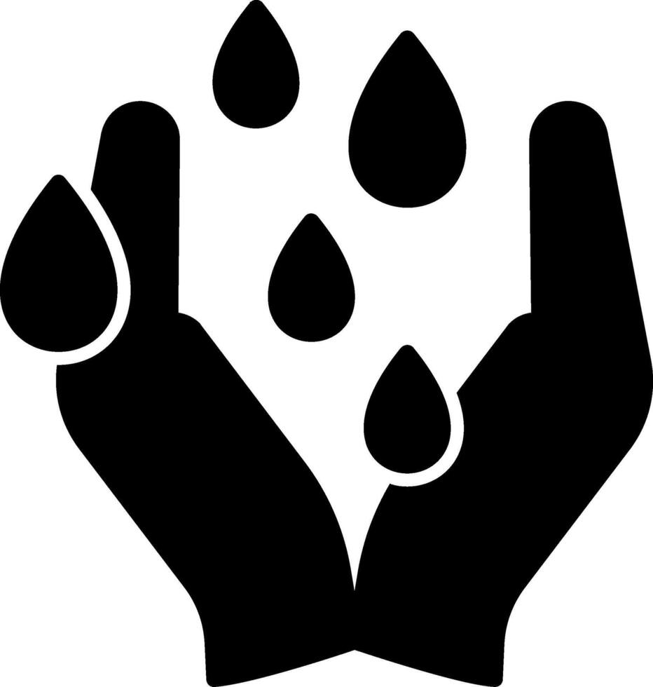 Sweaty Hands Glyph Icon vector