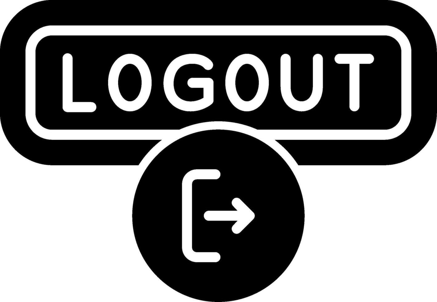 Logout Glyph Icon vector