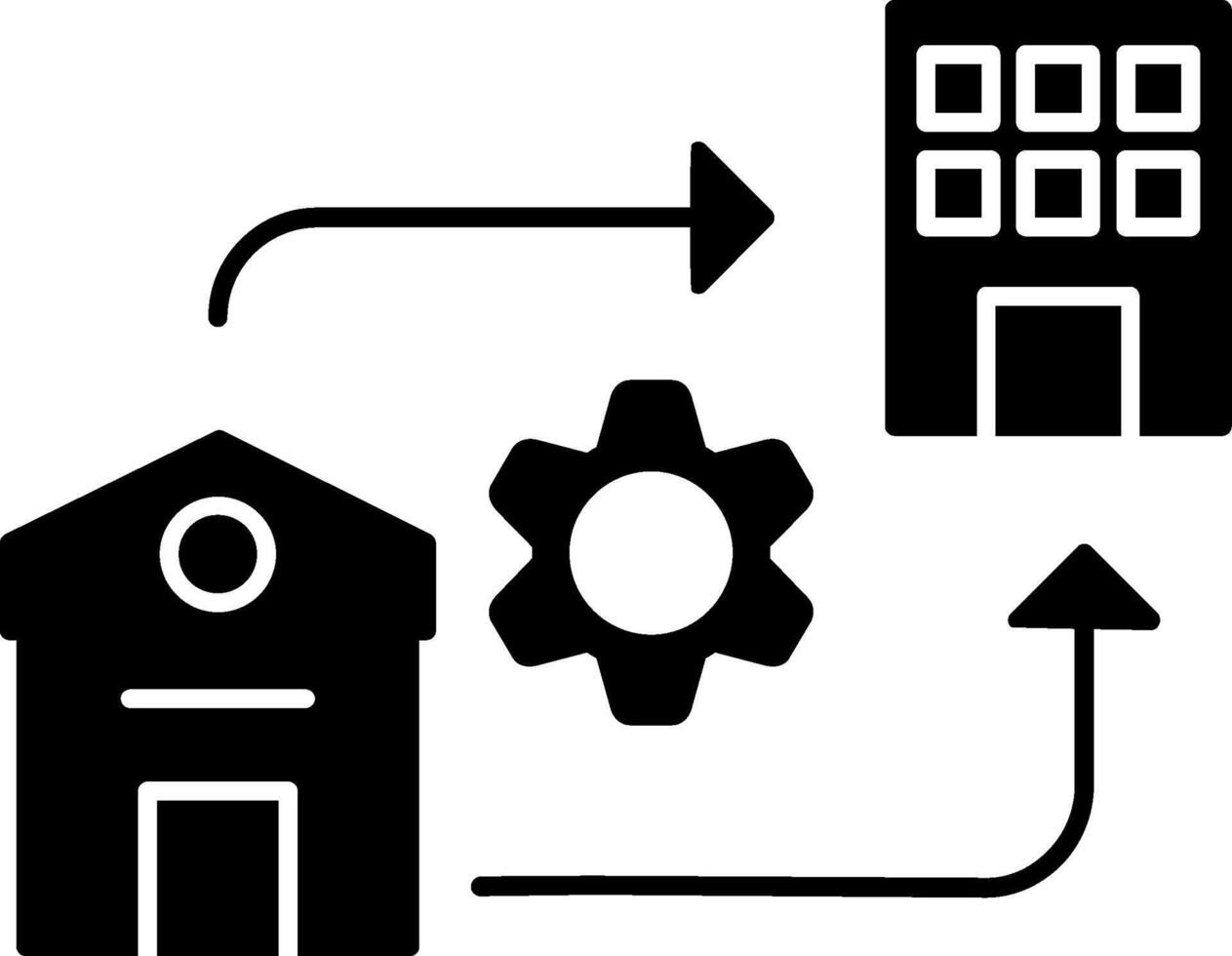 Hybrid Work Glyph Icon vector
