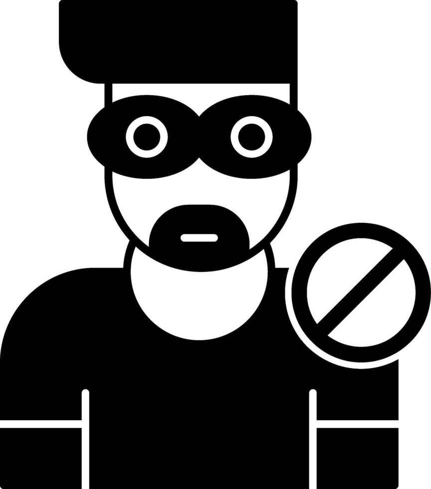 No Thief Glyph Icon vector
