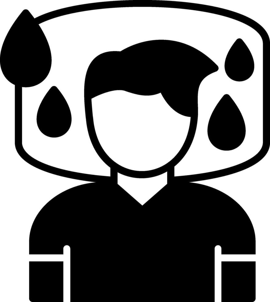 Night Sweat Glyph Icon vector