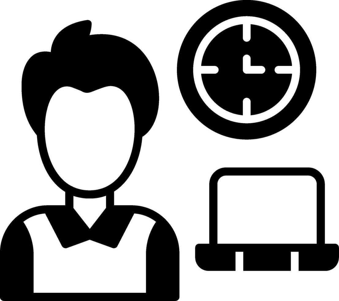 Working Hours Glyph Icon vector