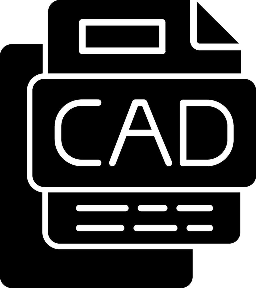 CAD File Glyph Icon vector