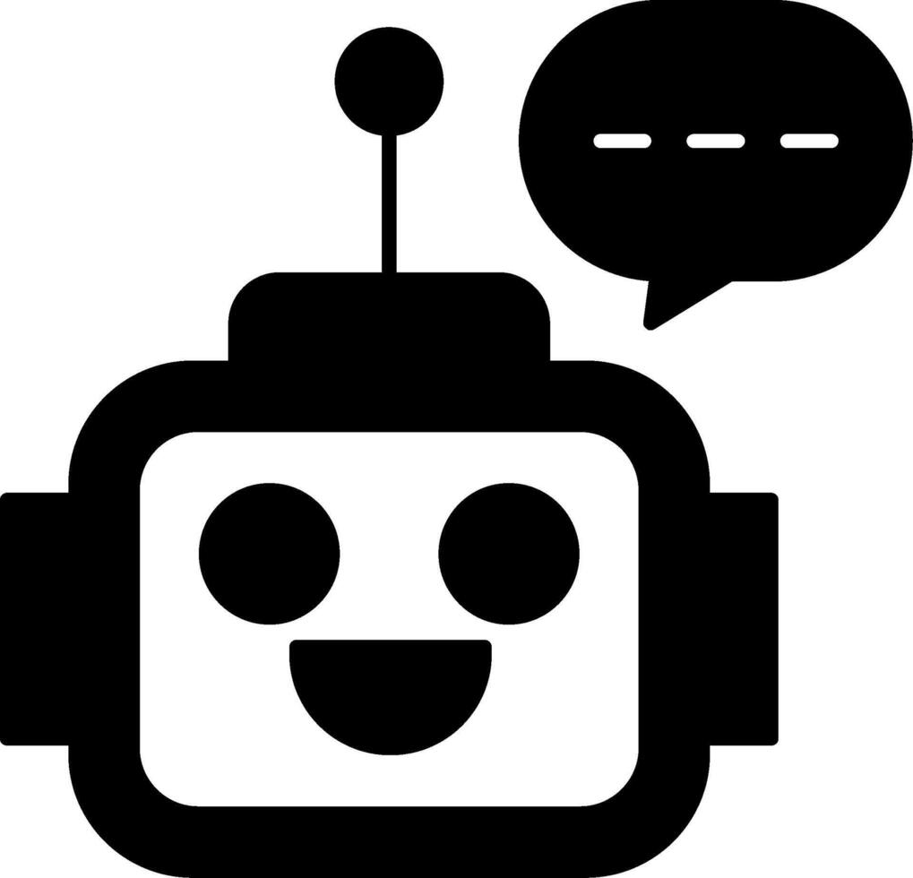 Ai Assistant Glyph Icon vector