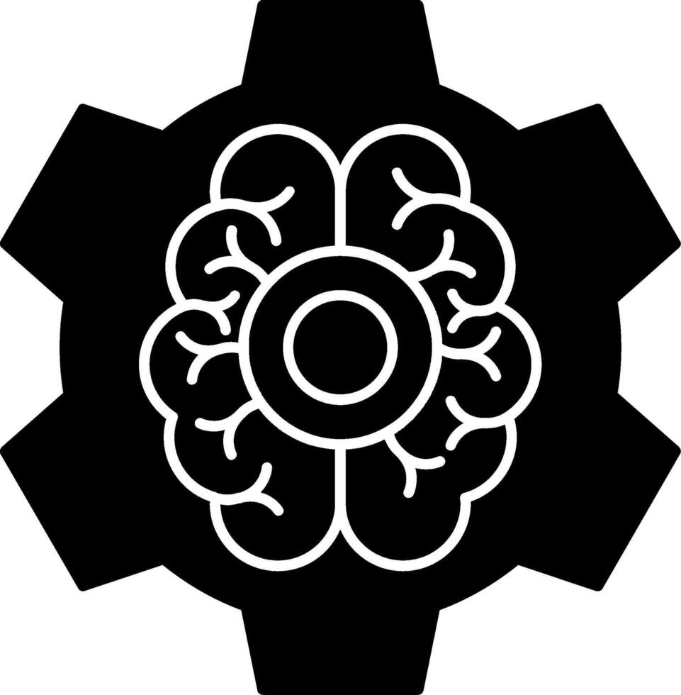Brain Functions Glyph Icon vector