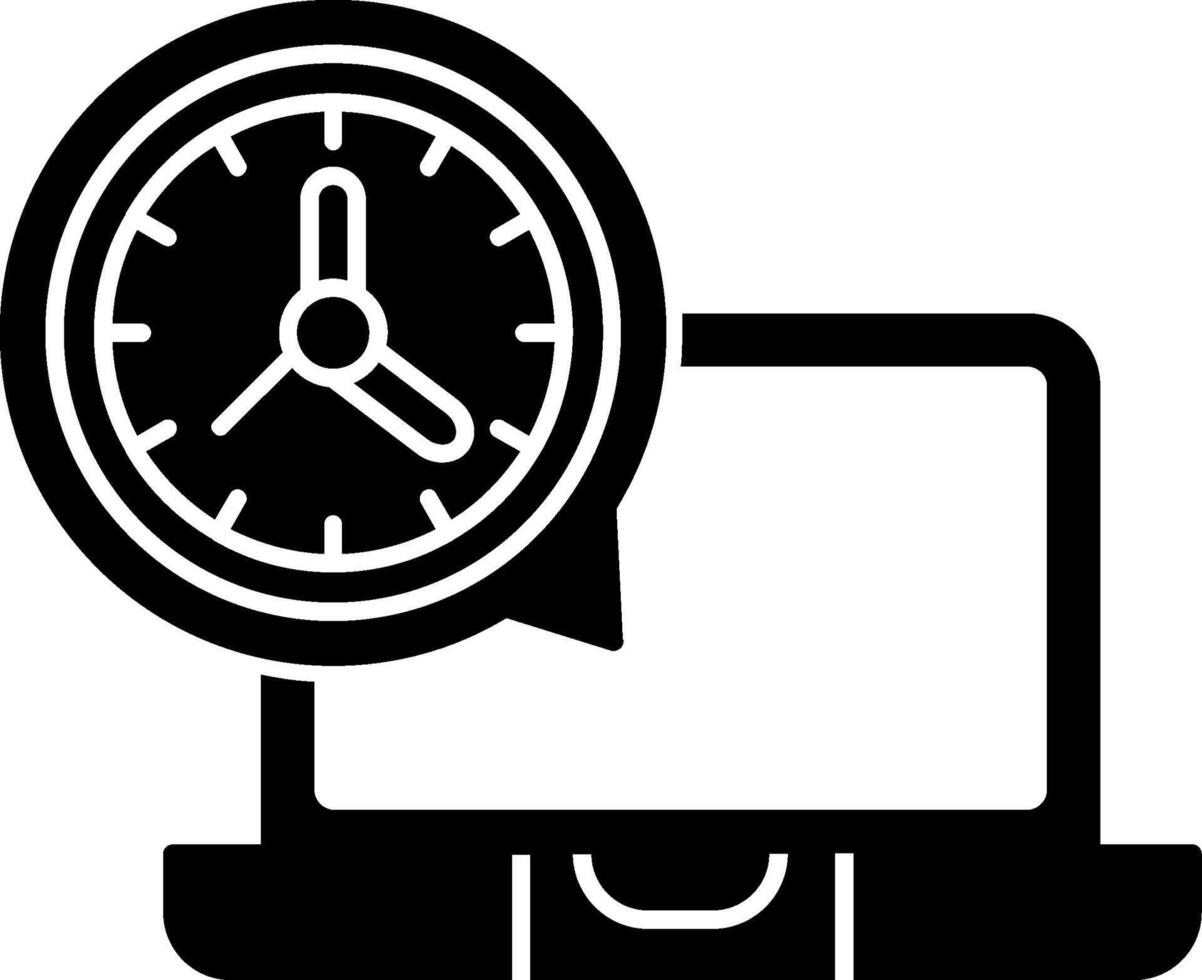 All The Time Working Glyph Icon vector