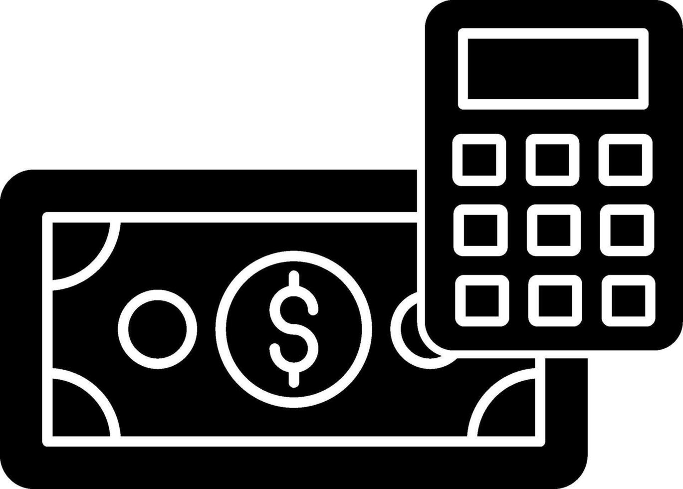 Money Calculation Glyph Icon vector