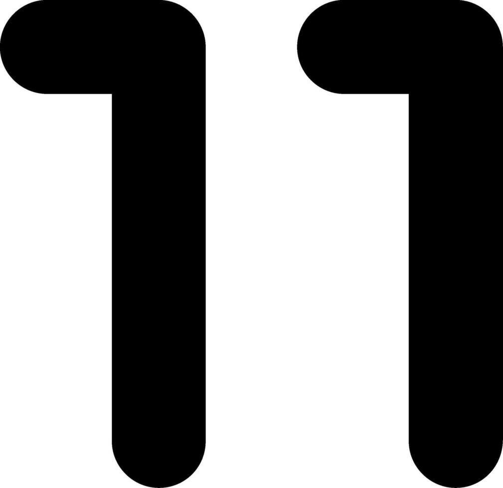 Eleven Glyph Icon vector