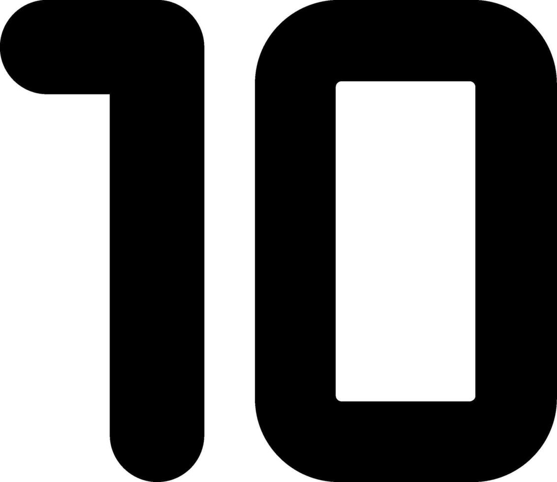 Ten Glyph Icon vector