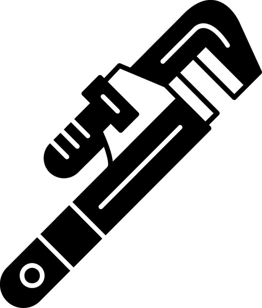 Pipe Wrench Glyph Icon vector