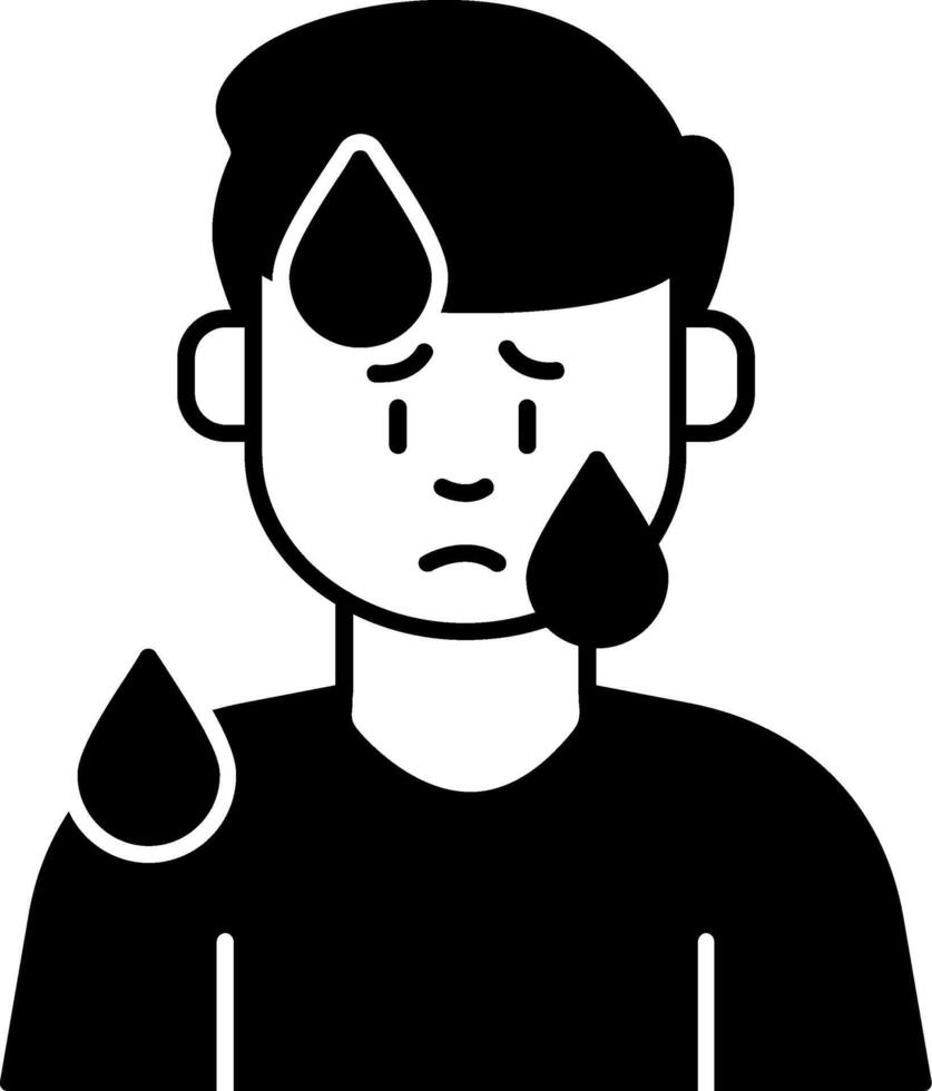 Male Sweating Glyph Icon vector