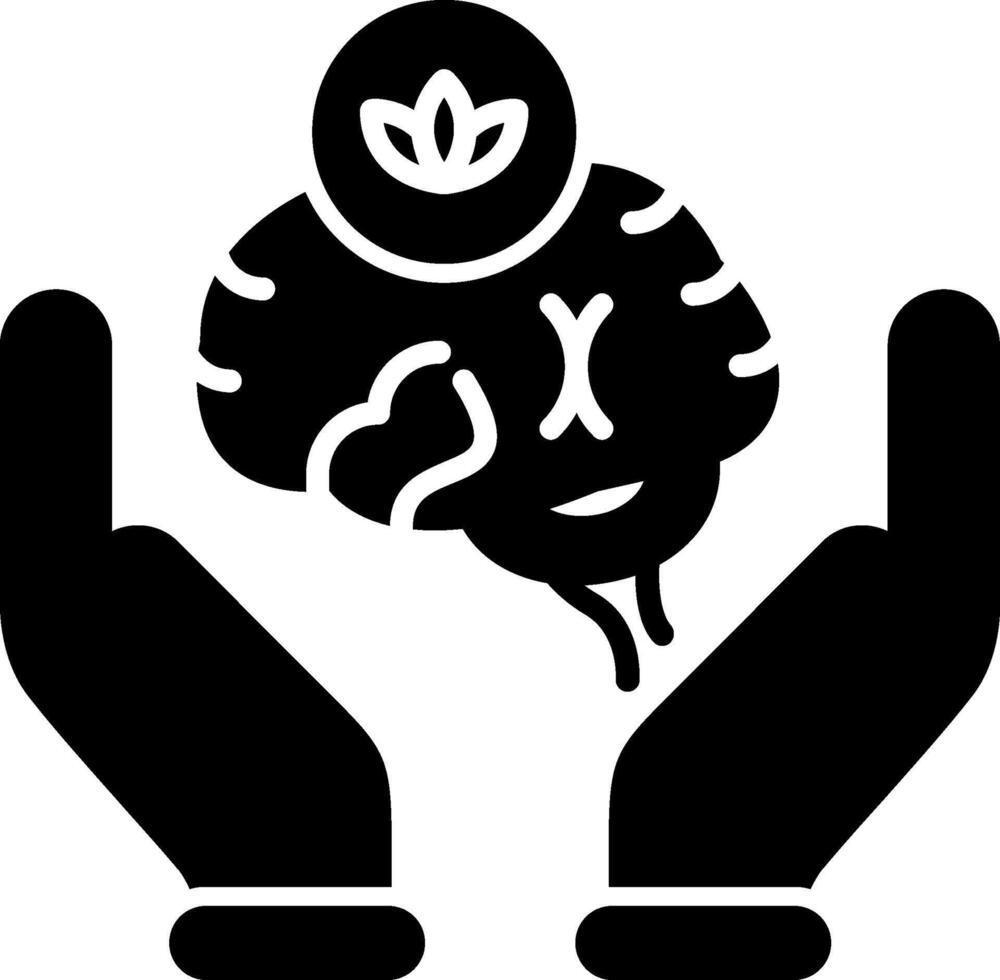 Brain Glyph Icon vector