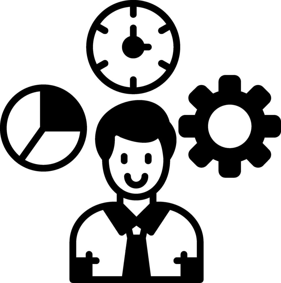 Flexible Job Hours Glyph Icon vector