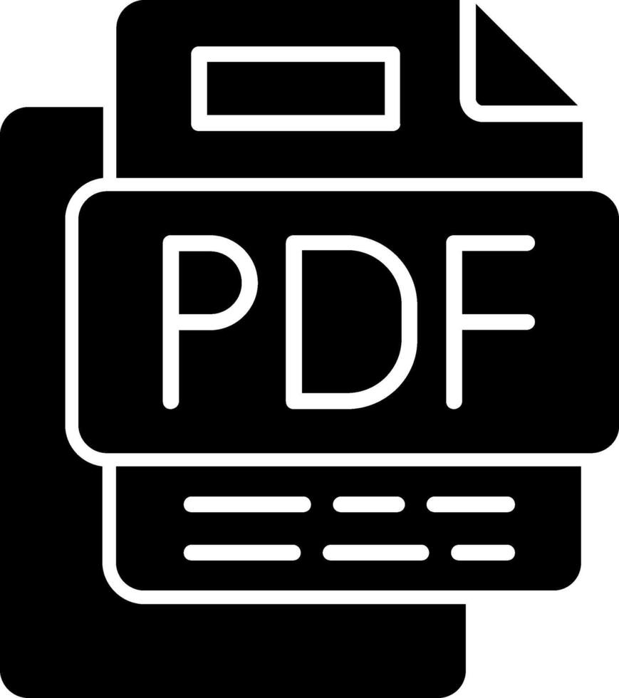 Pdf File Glyph Icon vector