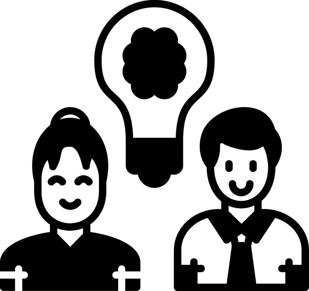 Team Idea Glyph Icon vector