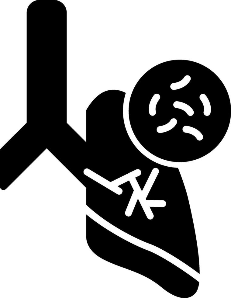 Germs In Lungs Glyph Icon vector