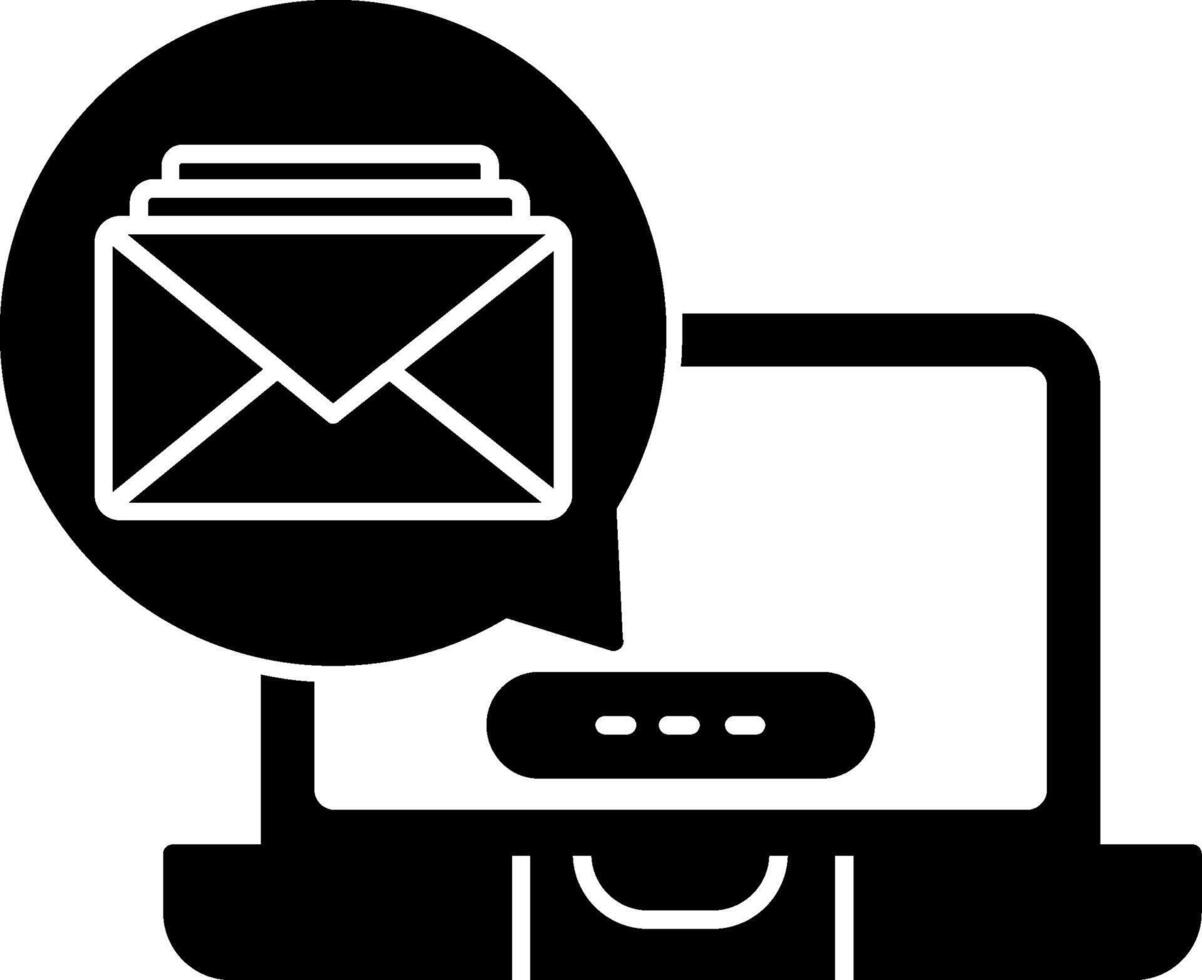 Laptop Notification Glyph Icon vector
