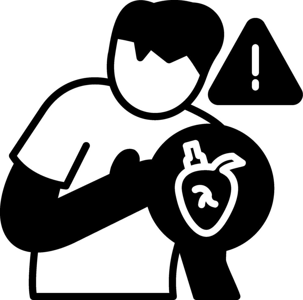 Heart Attack Glyph Icon vector