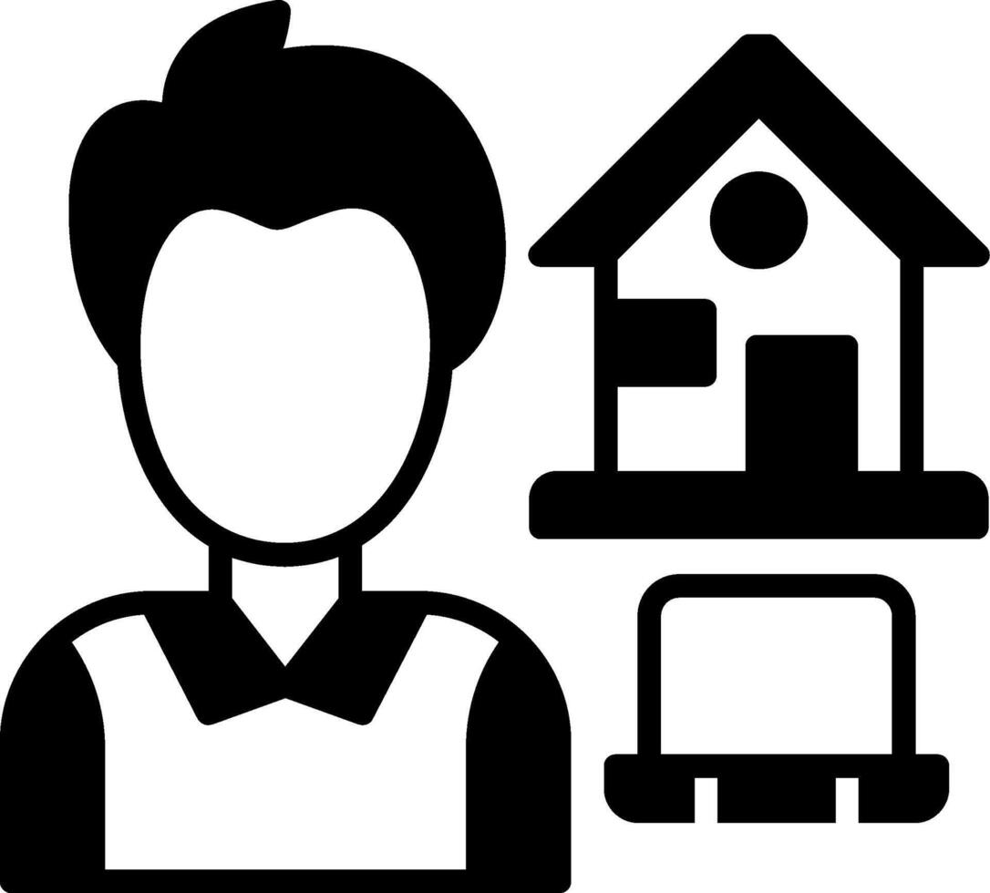 Work At Home Glyph Icon vector