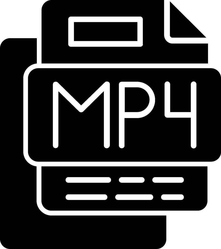 MP4 Music File Glyph Icon vector