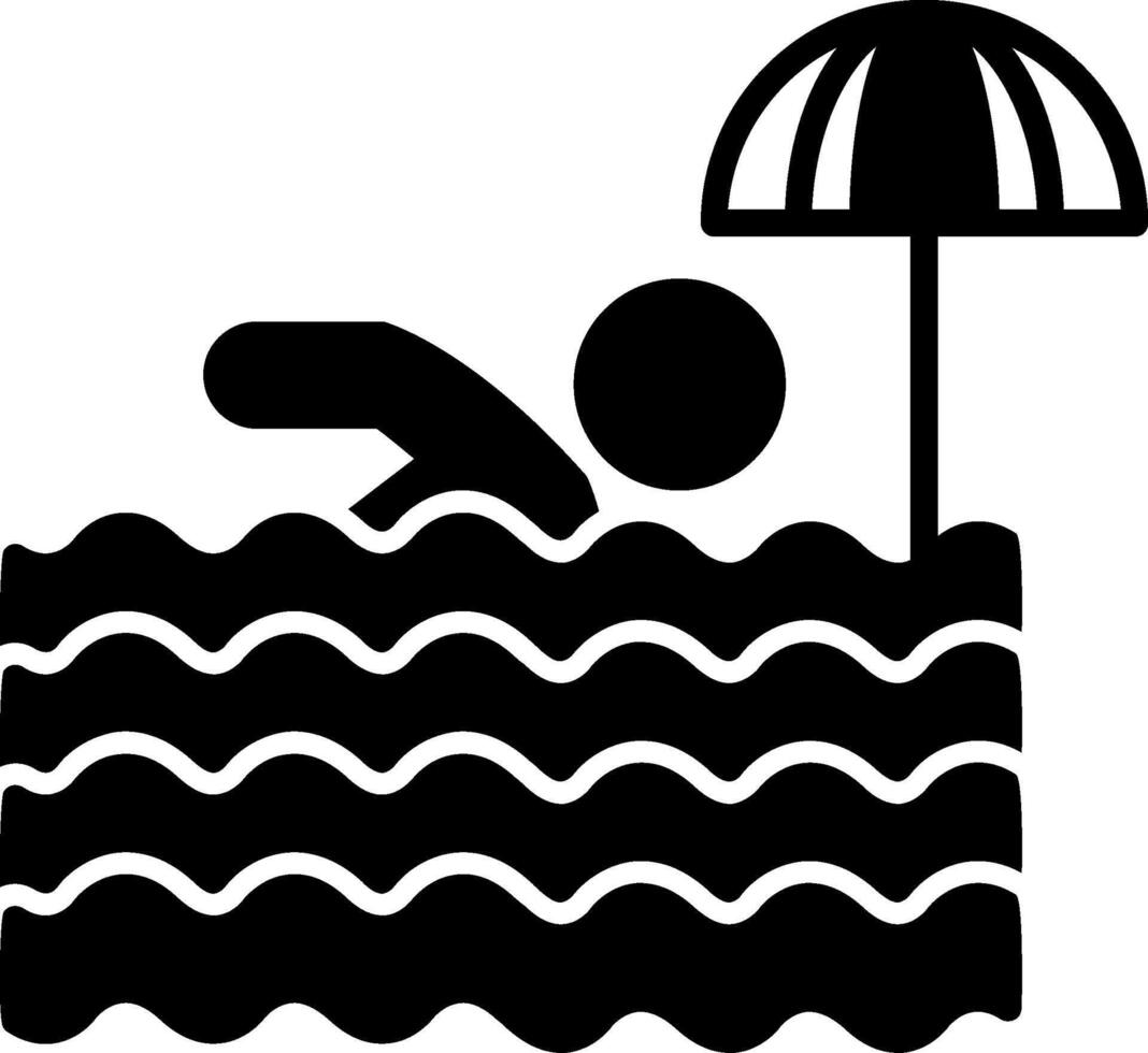 Swimming Glyph Icon vector