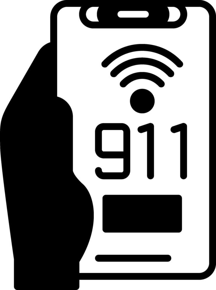 Emergency Call Glyph Icon vector