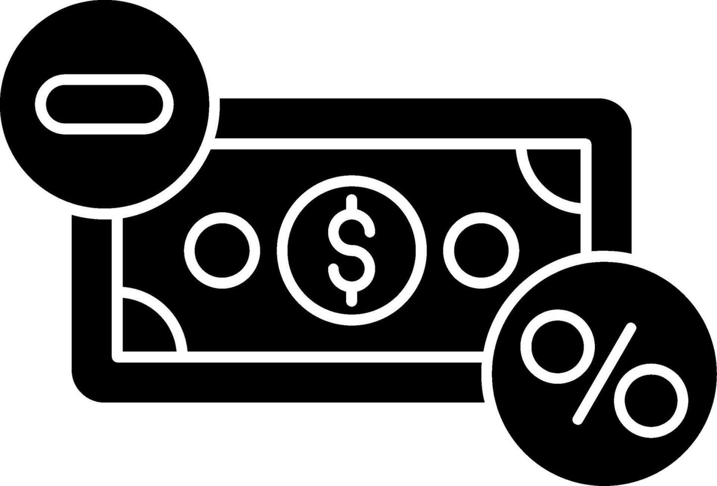 Salary Deduction Glyph Icon vector
