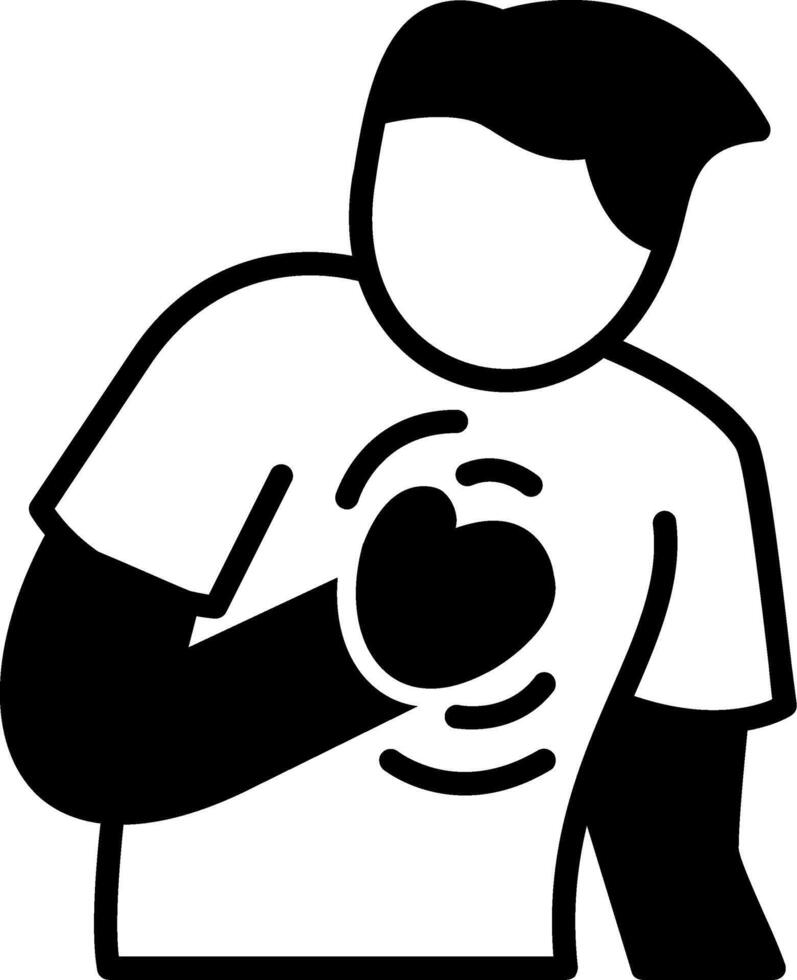 Chest Pain Glyph Icon vector