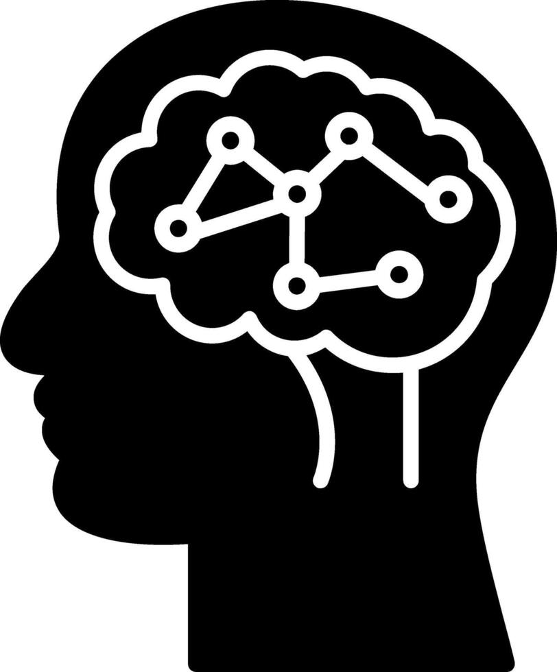 Neural Circuit Glyph Icon vector