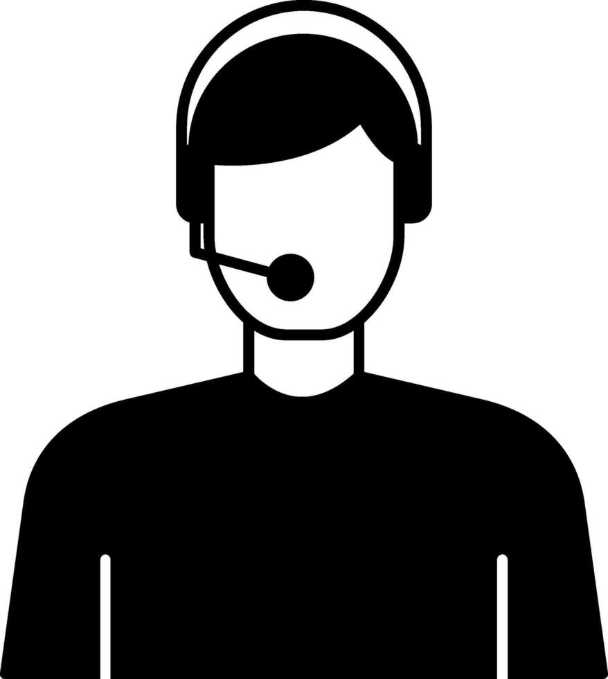 Virtual Assistant Glyph Icon vector